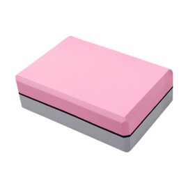 Yoga Block - Supportive Latex-Free Eva Foam - Soft Non-Slip Surface with Beveled Edges for Yoga, Pilates, Meditation - Yoga Accessories for Stability, Balance, Deepen Stretches (Pink/Grey, 1 Pc)