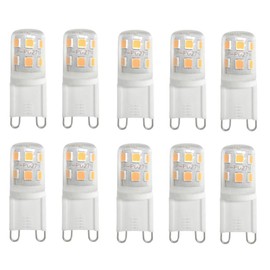 Jiotouhu G9 LED Warm White 3000 K, 3 W LED Bulb, Equivalent to 30 W Halogen Bulb, G9 LED Bulbs 300 Lumens, 360 Degree Beam Angle, LED Bulbs Not Dimmable, Pack of 10