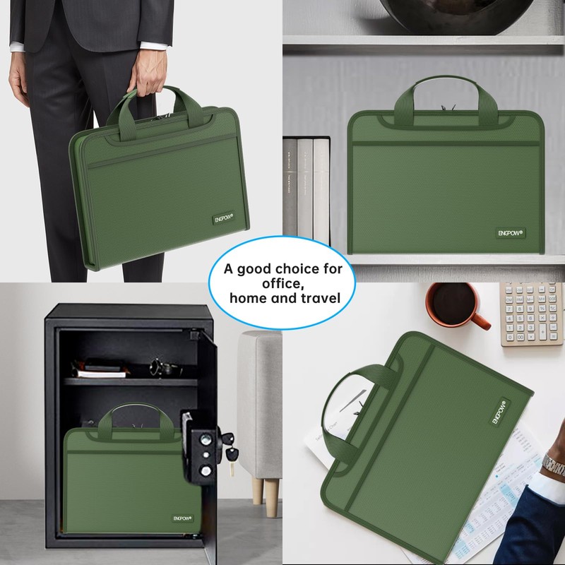 ENGPOW Accordion File Organizer,Fireproof Expanding File Folder with Multi Pockets,13