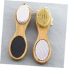 FRCOLOR Bamboo Material Foot Scraper Dead Skin Remover Foot File