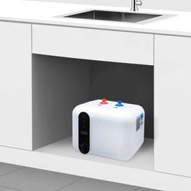 JAYGOVAN 1500W Mini Tank Electric Water Heater 2.6 Gallons-Eliminate Time for Hot Water,Under Kitchen Sink Instant Electric Hot Water Heater for Kitchens, Bars, Schools,RV