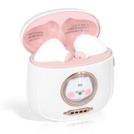 Kids WL Earbuds BT 5.1 Headphones with Cute Duck Bag Charging Case, 28H Playtime/Auto Pairing/HD Sound/Touch Control, Noise Reduction Headset Built in Mic Earphones for Sports/Working (White)