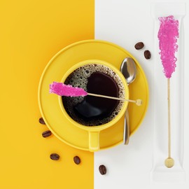 Fruidles Rock Candy Lollipops Suckers, Variety Flavor and Color Assortment, 5.5" (6-Pack, Cotton Candy - Light Blue)