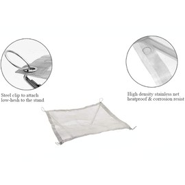 YEASQGS Portable Outdoor Camping Fire Pit Mesh Foldable Stainless Steel Mesh for Camping Backyard Garden (55.9 x 55.9 cm Mesh, Silver)