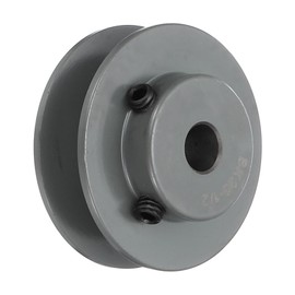 sourcing map BK25-1/2 V-Belt Sheave 1/2"Bore 2.6"OD Single Groove Web Sheave Bored-to-Size Sheave, Cast Iron, Belt Section for 3L or B Belt