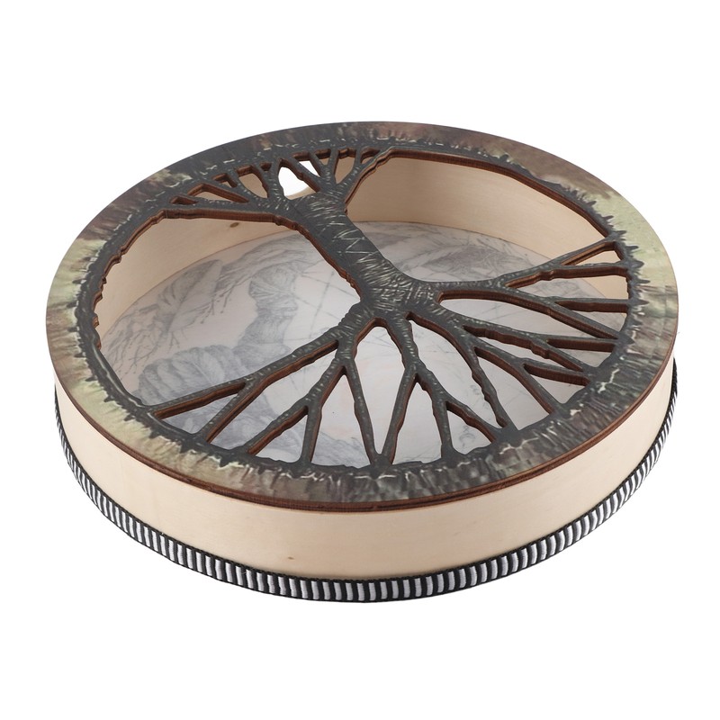 Shaman Drum with Drum Stick Deep Bass Healing Tool Decoration