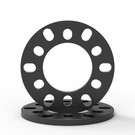 WHEEL CONNECT Wheel Spacer, 10mm Thickness(3/8inch), Fit 6 Lugs Pattern 6x114.3, 6x120, 6x127, 6x130, 6x132, 6x135, 6x139.7,Forged 6061 Aluminum, Anodised Black Surface, Pack of 2.