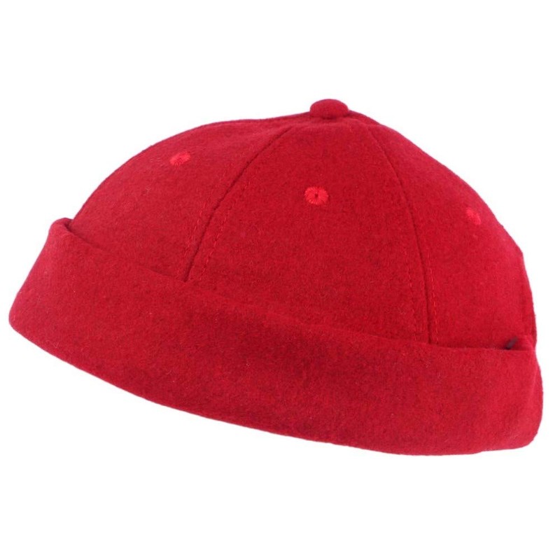Docker Hat Red Wool Felt for Men and Women Winter