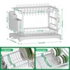 QECOUI 2 Tier Dish Drying Rack for Kitchen Counter, Dish