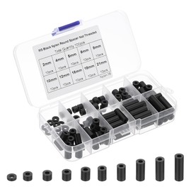 PATIKIL M3 Nylon Spacer, 100Pcs Round Spacer Standoff Non-Threaded Assortment Electrical Outlet Spacers for PCB Motherboard, Circuit Board, Switch and Receptacle, Black