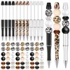 Geyee 12 Set Plastic Beadable Pens Assorted Bead Pens Crystal