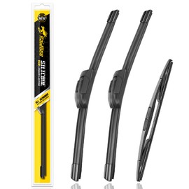 Raidbee® Silicone Windshield Wiper blades 3 pack Replacement for Jeep Wrangler 2017 2016 2015 2014 2013 2012 2011 2010 2009 2008 2007 All-Season Silicone Windshield Wipers 15" 15" 12"