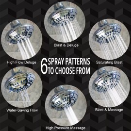 Aqua Elegante 6 Function Luxury Shower Head (Aqua Elegante) - Chrome - 2.5 GPM