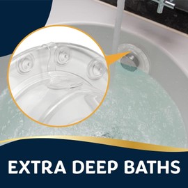 Impresa 2-Pack Silicone Overflow Drain Cover - Clear, 6in OD x 4in ID - Top Plug Depth Control & Tub Overflow Cover - 12-Point Suction Seal & Drain Stopper - Bathtub Water Seal Stopper