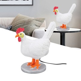 Taxidermia - Lámpara de huevo de gallina, lámpara de pollo, divertida luz de huevo de gallina de resina realista, lámpara LED de huevo de gallina, bonita luz nocturna para niños, para recámara
