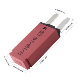 HiSport Mini ATM Auto Reset Circuit Breaker Fuse E71 for Automotive Marine RV Car Truck Audio Battery Protection T1 Automatic Reset 10A 3 Pack