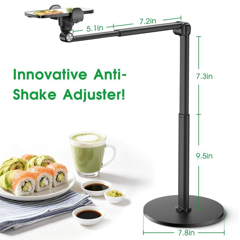 Overhead Phone Stand for Desk, Heavy Duty Aluminum Overhead Phone