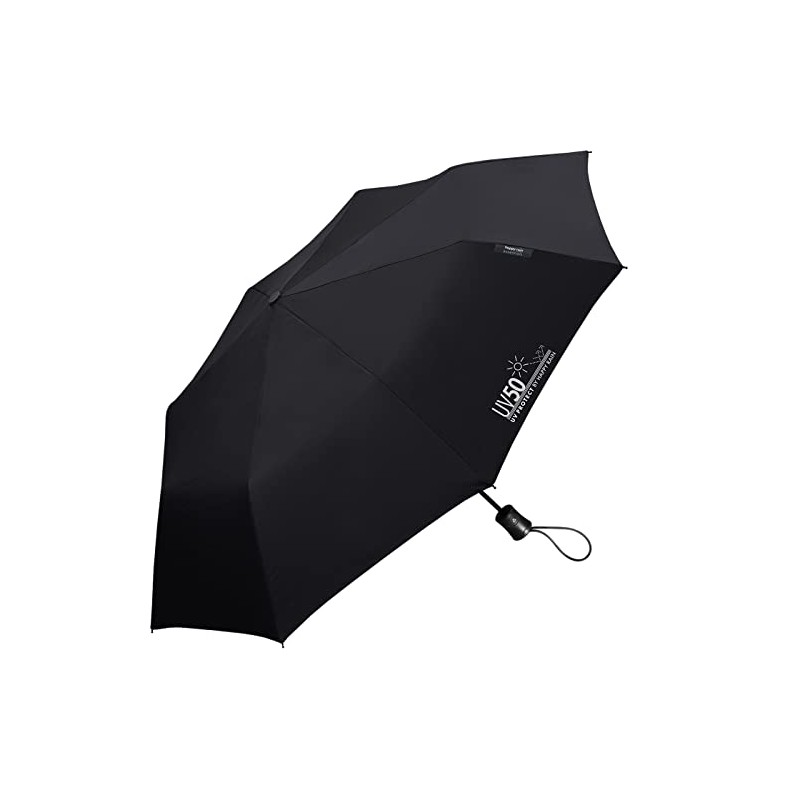 Happy Rain Folding Umbrella with Automatic UV50 UV Protect, black