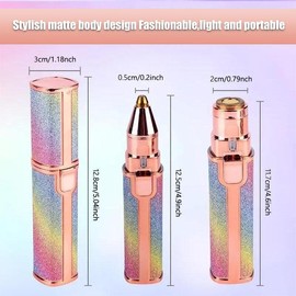 2 in 1 Electric Eyebrow Trimmer, 1 Set Portable Facial Hair Remover, Lip Facial Body Hair Removal Tool with LED Light, Rechargeable Women's Shaver, Valentine's Day Gift