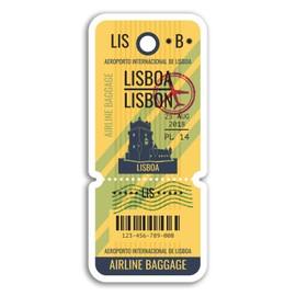 2 x 10cm Lisbon Portugal Vinyl Stickers - Airport Travel Sticker Luggage #18454 (10cm Tall)