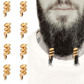 QIUMING Dreadlock Viking Beard Beads Viking Hair Beads Hair Beard Beads for Clip Jewellery Nordic Hair Beads Beard Jewellery for Men Women Hair Beard Jewellery DIY (Gold, Style 3)