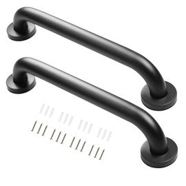 12” Stairway Hand Railing Safety Handle Bar Iron Outdoor Deck Rail Safety Handle Bar Banister Rail Indoor & Outdoor Deck Hand Rail Rustic Pipe Handle 440LBS Load Capacity Wall Mount 2 Pack