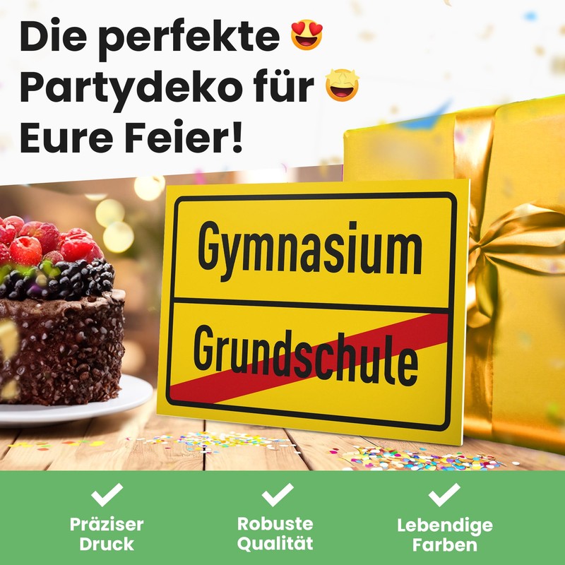 DankeDir! Gymnasium Grundschule - 30 x 20 cm plastic sign