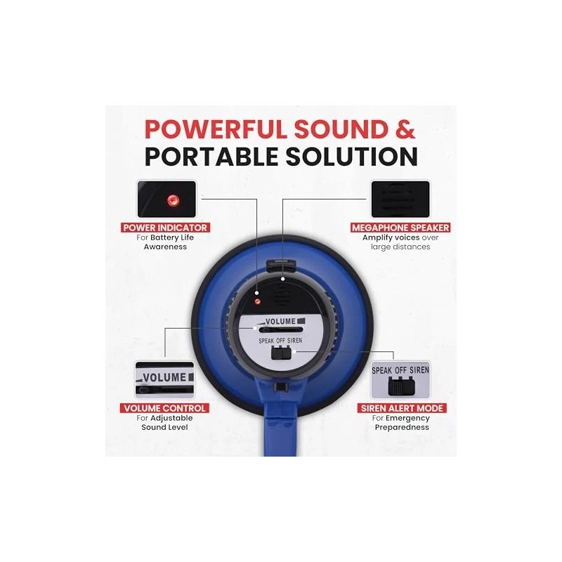 Pyle Pmp21bl Portable Megaphone Speaker Siren Bullhorn - Compact And