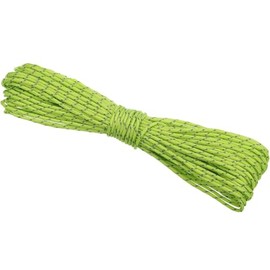 CRSHIP Reflective Guy Line Camping Paracord 0.08 inch (2 mm) Tent Cord Guyline Rope for Camping Tent Tarp Hiking Nylon Paracord Rope (Fluorescent Green, 6.5 ft (20 m)