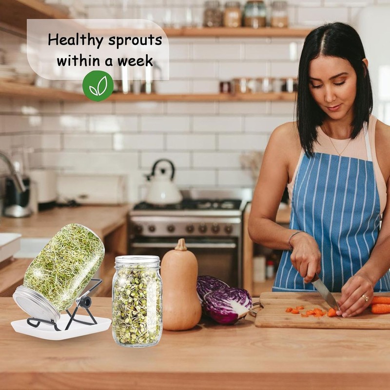 Sprouting Jar, Sprouts Growing kit, Mason Jar for Bean Sprouts