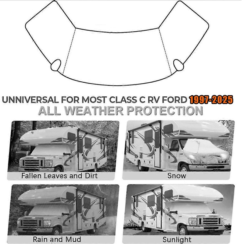 KDOWES RV Windshield Cover Compatible with Ford E450 Class C