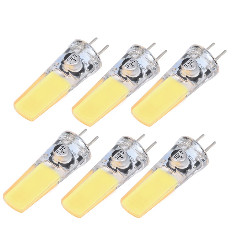 6PCS GY6.35 Bulb 5W COB Light Bulb 500lm Silicone Ceiling