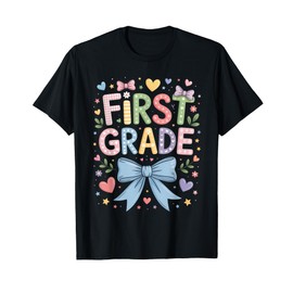 Cute Floral Preppy First Grade Back To School Teacher Girl T-Shirt