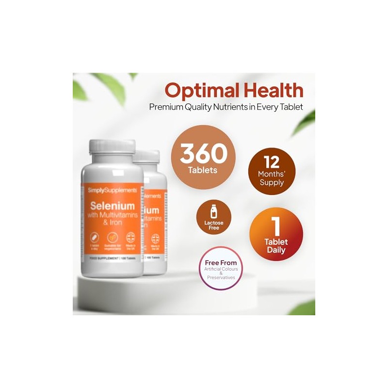 Selenium with Multivitamins & Iron | 360 Tablets | 12