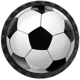 Artinhand 4 Pack Soccer Cabinet Knobs for Kitchen Bathroom