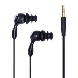 IP68 wasserdichte Kopfhörer,In-Ear-Konduktions-Ohrhörer mit Ersatz-Ohrstöpseln,Ergonomisches Design Binaurales Headset,zum Schwimmen Laufen Surfen Sport(Schwarz)