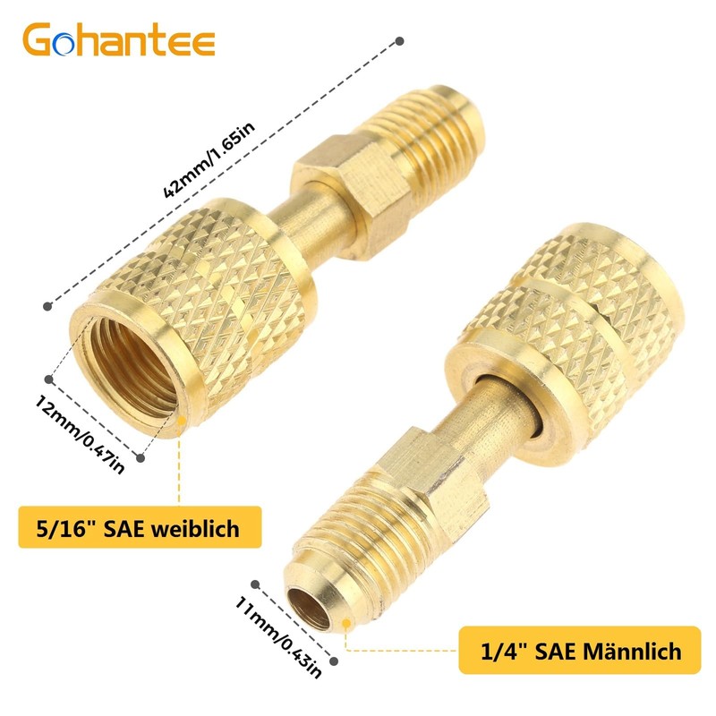 gohantee Pack of 2 R410A Female SAE Adapter Mini Split