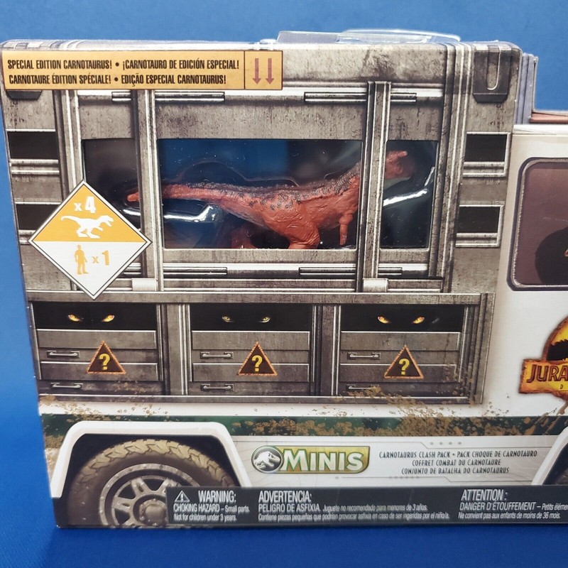 Mattel Jurassic World Lot Chaotic Cargo & Carnotaurus Clash Miniature