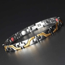 MerCie Men's Magnetic Bracelet, Stylish, Germanium Bracelet, Hematite Bracelet, Titanium Bracelet, Titanium, Magnetic Purity, 99.99% Gift, Father's Day, Boyfriend