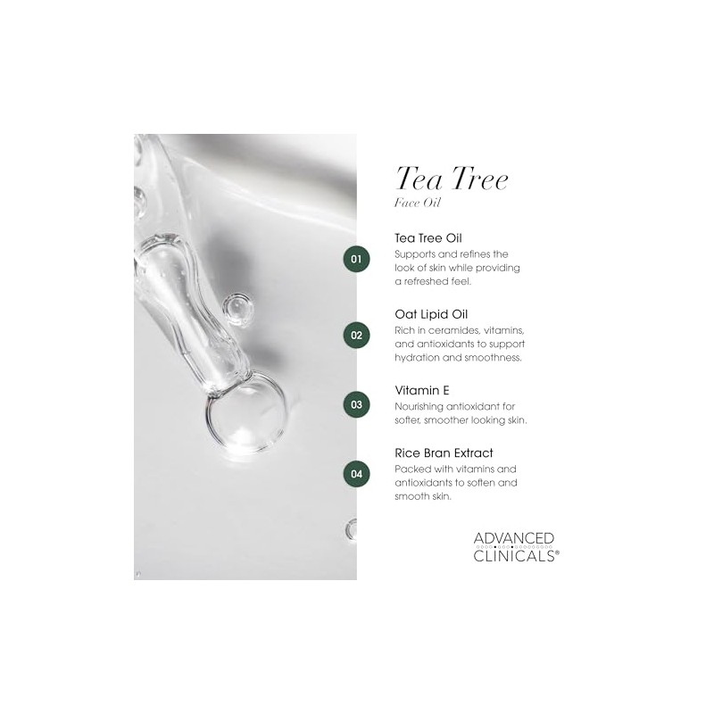 Advanced Clinicals 1.8oz Tea Tree Oil for Redness and Bumps.â€¦