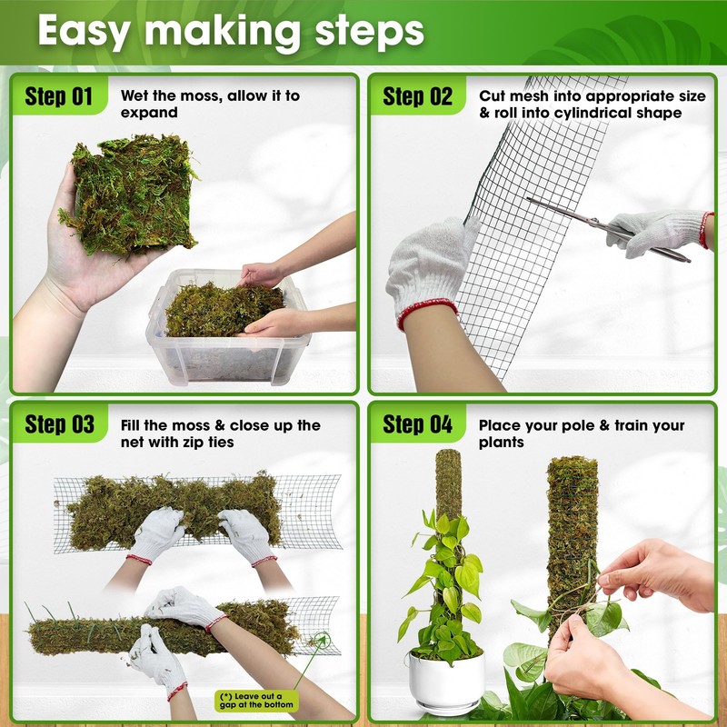 DUSPRO DIY Moss Pole Kit, Metal Moss Pole for Plant