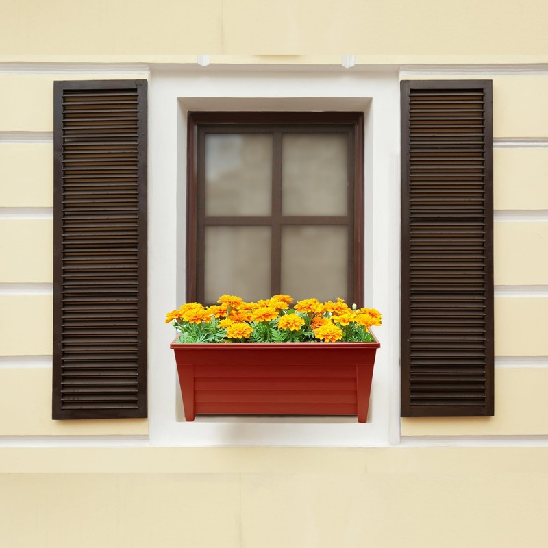 SIDSON 55cm Window Trough Planter – Large Rectangular Plastic Flower