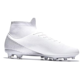 Wugehu Turf Soccer Shoes Mens Womens Indoor Unisex Cleats High Top Athletic Professional Football Shoes A-White