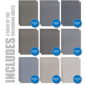 Micro-Mesh 19 Piece Woodworkers Pack with 18 Abrasive 3 Inch by 6 Inch Sheets and a Foam Sanding Block