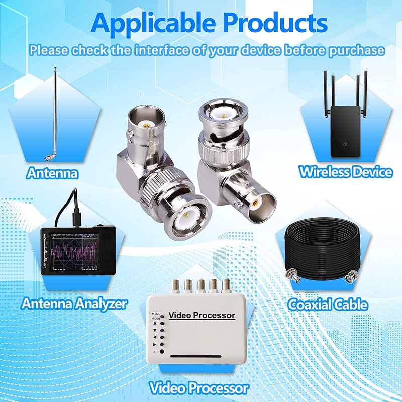 CABLEPELADO BNC Angled Male to Female Adapter Easy and Secure