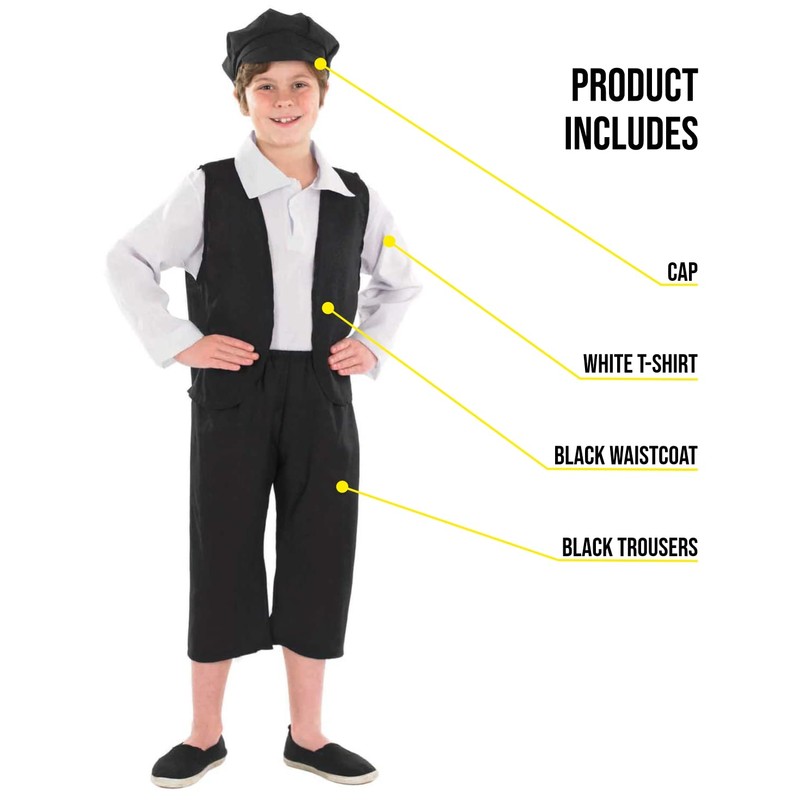 Fun Shack Victorian Boy Costume, Kids Historical Outfit, Boys Period