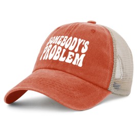 Generic Generic Somebody Problem Hat Mens with Design Ball Caps for Womens Saffron Cycling Cap Vintage for Singers