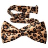 TopTie Unisex Leopard Print Tie & Bow Tie Set, brown