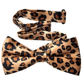 TopTie Unisex Leopard Print Tie & Bow Tie Set, brown