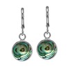 Silvershake 10MM Round Shape Abalone Paua Shell Inlay White Gold